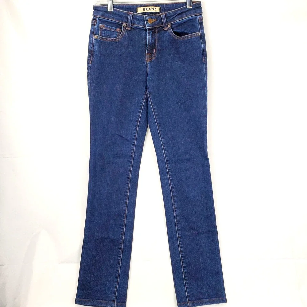 J Brand Women's Y2K Scarlett Cigarette Boss Jeans Size 27 Blue Dark Wash Denim